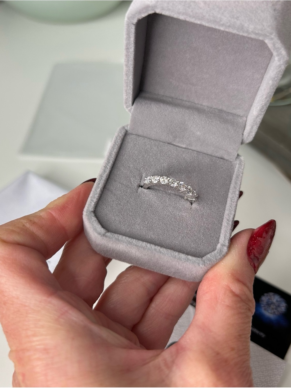 Moissanite half eternity ring size 5